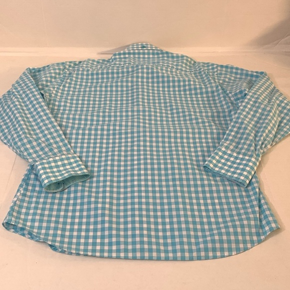 BERTIGO Plaid Shirt, Button Down, Long Sleeve, Purple Stitch details Sz. 5/NWOT - Picture 14 of 17